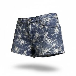 YMI Denim Shorts — Size 5 — Blue w/ White Designs — Cute Fit